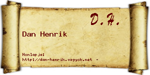 Dan Henrik névjegykártya